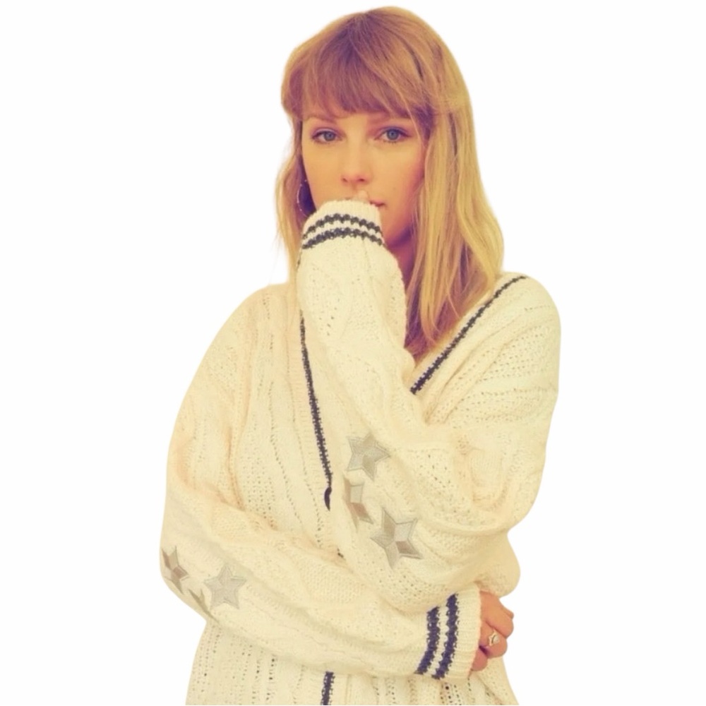 Taylor Swift Official Folklore Album Oversized Cardigan Sweater size XL 2 XL